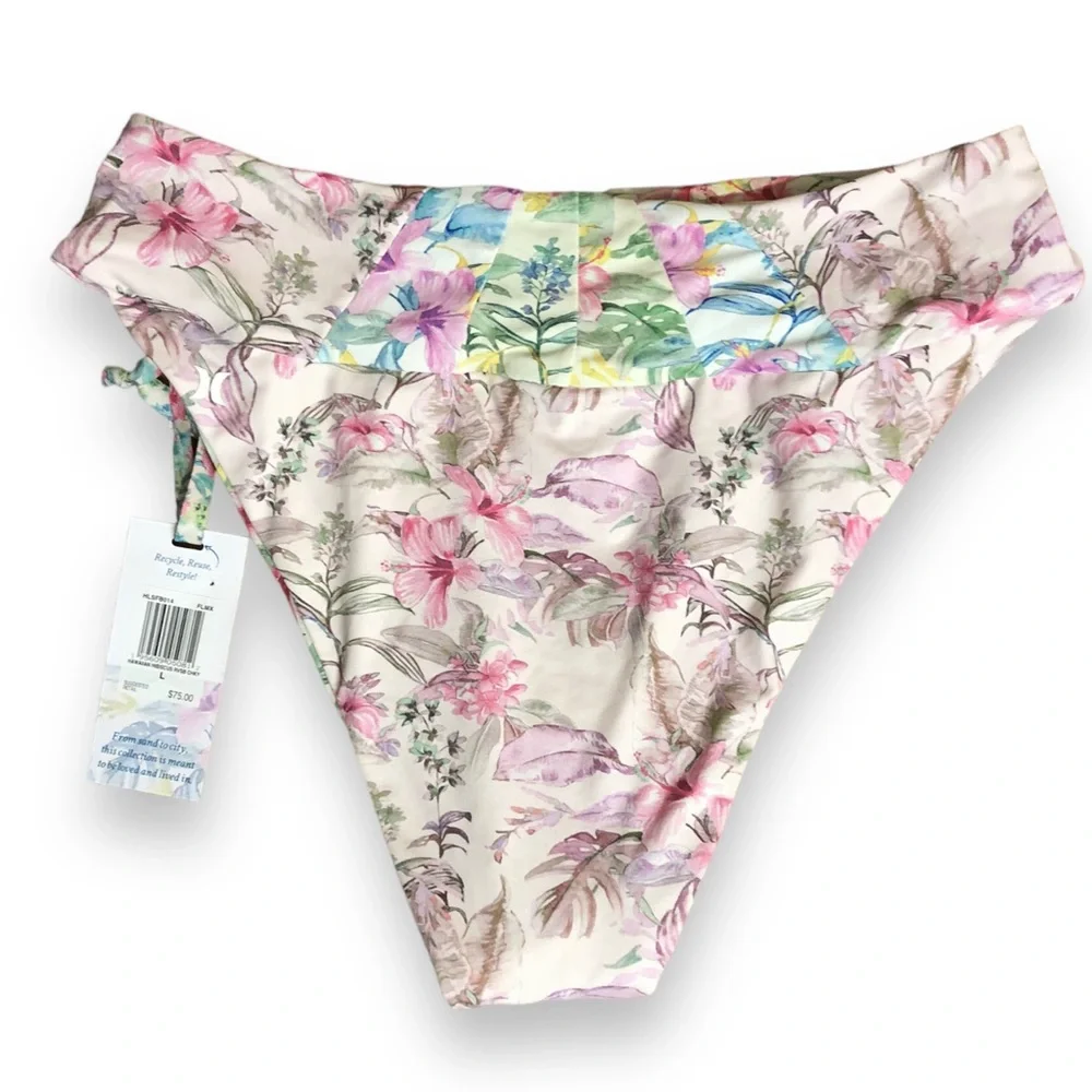 LOVESHACKFANCY x HURLEY HAWAIIAN HIBISCUS REVERSIBLE CHEEKY HIGH WAIST B…